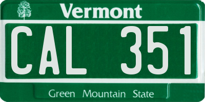VT license plate CAL351