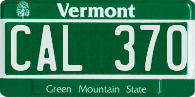 VT license plate CAL370