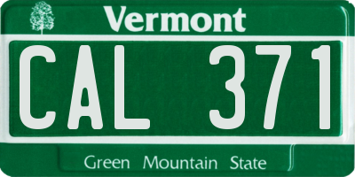 VT license plate CAL371