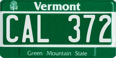 VT license plate CAL372