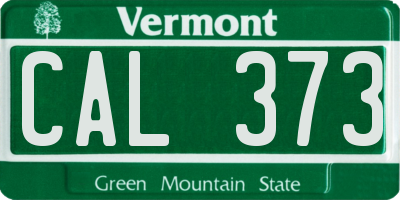 VT license plate CAL373