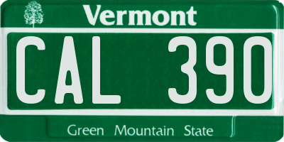 VT license plate CAL390