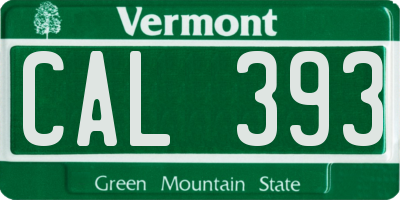 VT license plate CAL393