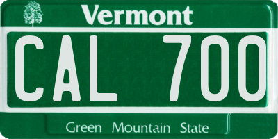 VT license plate CAL700
