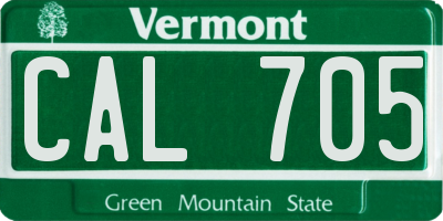 VT license plate CAL705