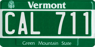 VT license plate CAL711
