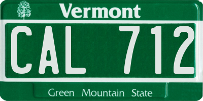 VT license plate CAL712