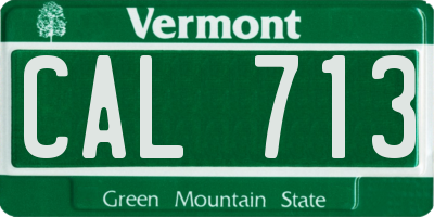 VT license plate CAL713