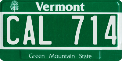 VT license plate CAL714