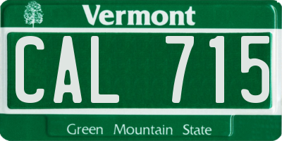 VT license plate CAL715