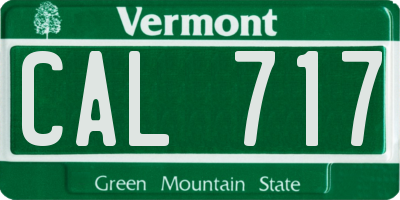 VT license plate CAL717