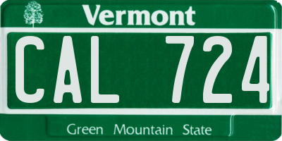 VT license plate CAL724