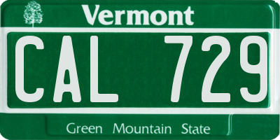VT license plate CAL729