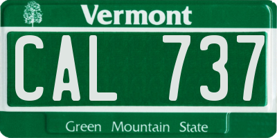 VT license plate CAL737