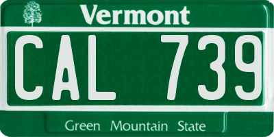 VT license plate CAL739