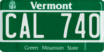 VT license plate CAL740