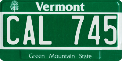 VT license plate CAL745