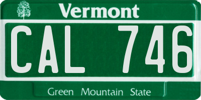 VT license plate CAL746