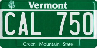 VT license plate CAL750