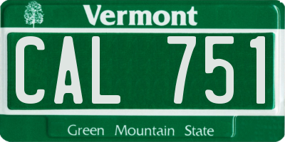 VT license plate CAL751