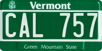 VT license plate CAL757