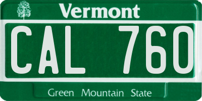 VT license plate CAL760