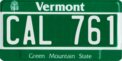 VT license plate CAL761