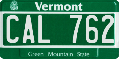 VT license plate CAL762