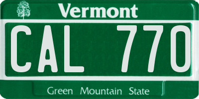 VT license plate CAL770