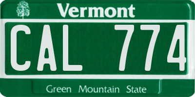 VT license plate CAL774