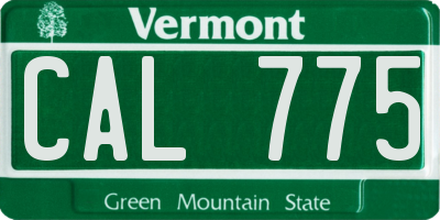VT license plate CAL775