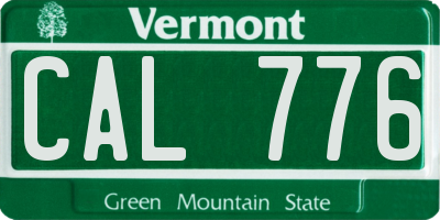 VT license plate CAL776