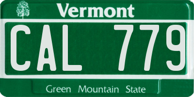 VT license plate CAL779