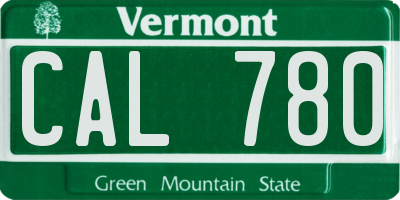 VT license plate CAL780