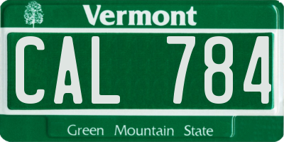 VT license plate CAL784