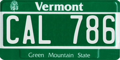 VT license plate CAL786