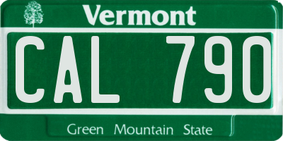 VT license plate CAL790