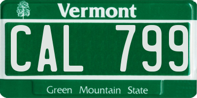 VT license plate CAL799
