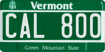 VT license plate CAL800