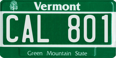 VT license plate CAL801