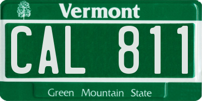 VT license plate CAL811