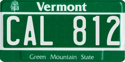 VT license plate CAL812