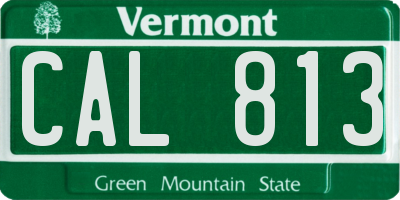 VT license plate CAL813