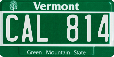 VT license plate CAL814