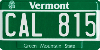VT license plate CAL815