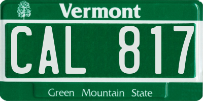 VT license plate CAL817