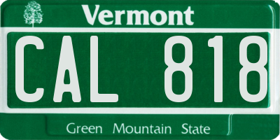VT license plate CAL818
