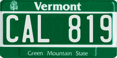 VT license plate CAL819