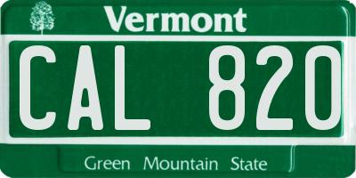 VT license plate CAL820