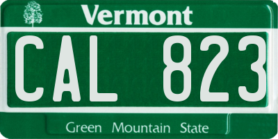 VT license plate CAL823